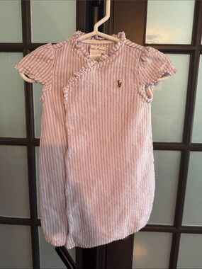 Ralph Lauren Light Purple Corded Baby Dress with Pony
